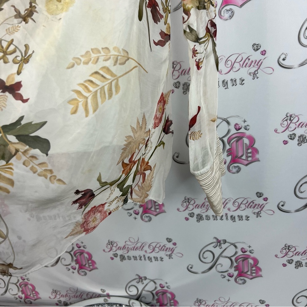 Bella amore Italy top blouse flowers silk made in Italy 🇮🇹 Floral Print Women's - Picture 6 of 16